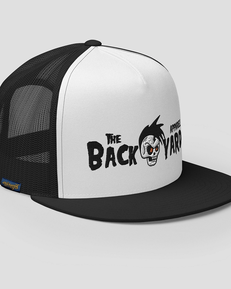 5 Panels Embroidered Midnight Canalla Punk Trucker Cap black/white