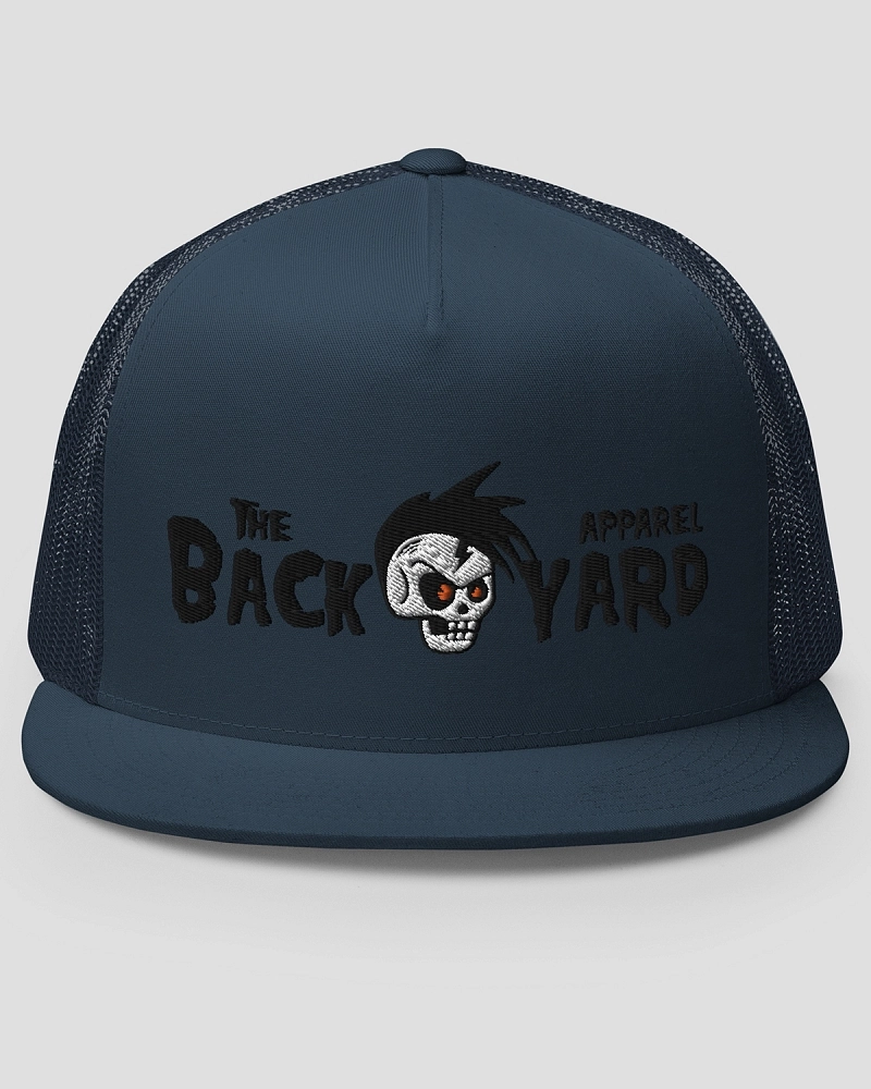 5 Panels Embroidered Midnight Canalla Punk Trucker Cap Blue