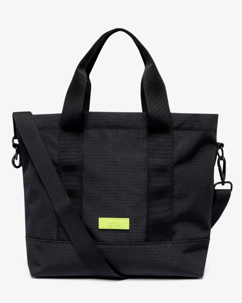 Bolso Tote Lefrik Negro – Reciclado, con Bandolera Ajustable