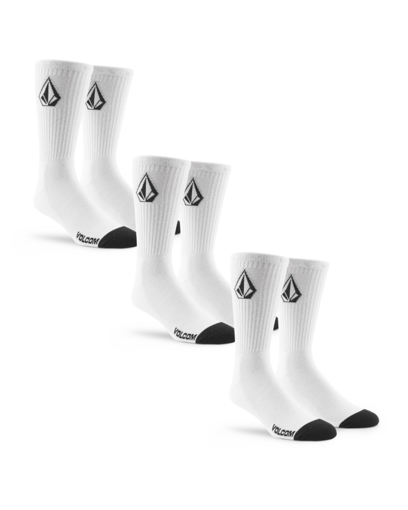 Calcetines Volcom Full Stone Pack de 3 - Blanco