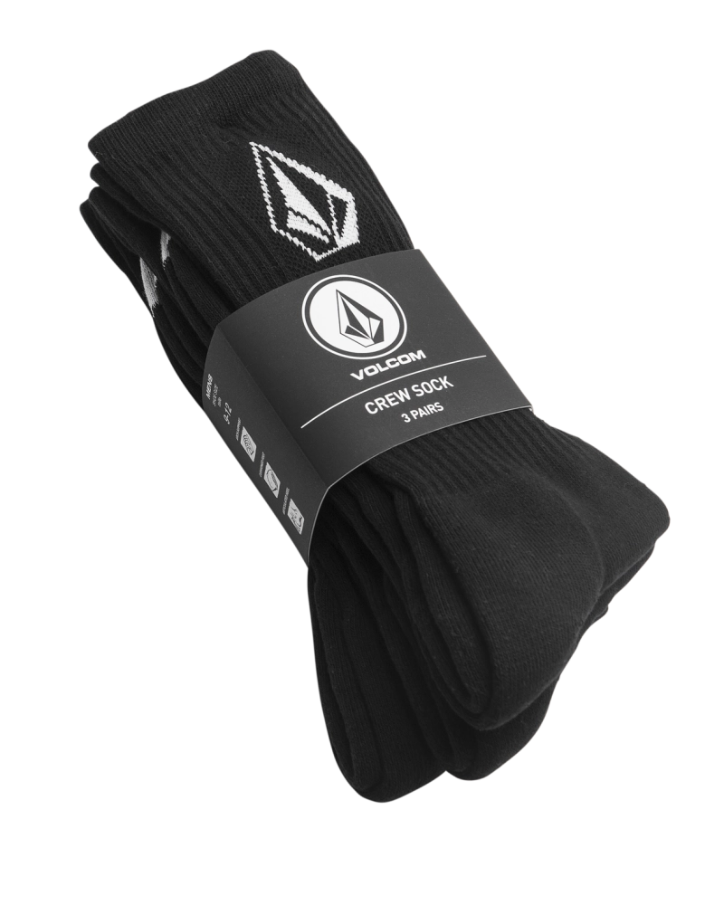 Calcetines Volcom Full Stone Pack de 3 - Negro