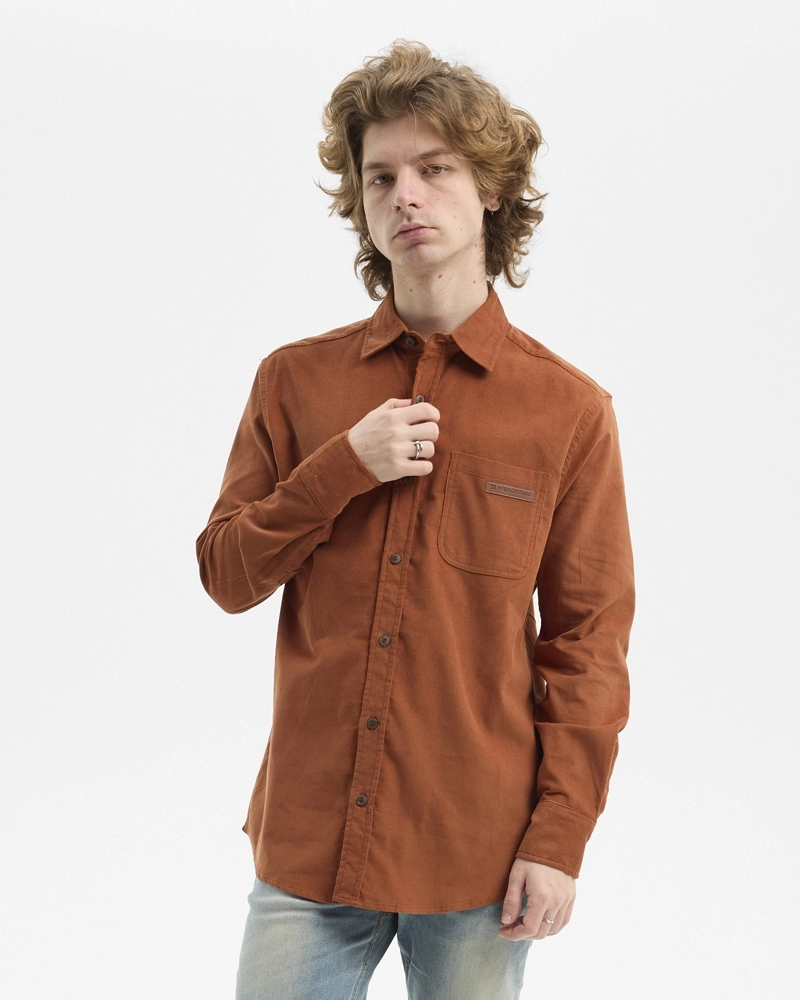 Camisa de Pana Hydroponic Terracota Manga Larga Camisa de Pana Hydroponic Terracota Manga Larga