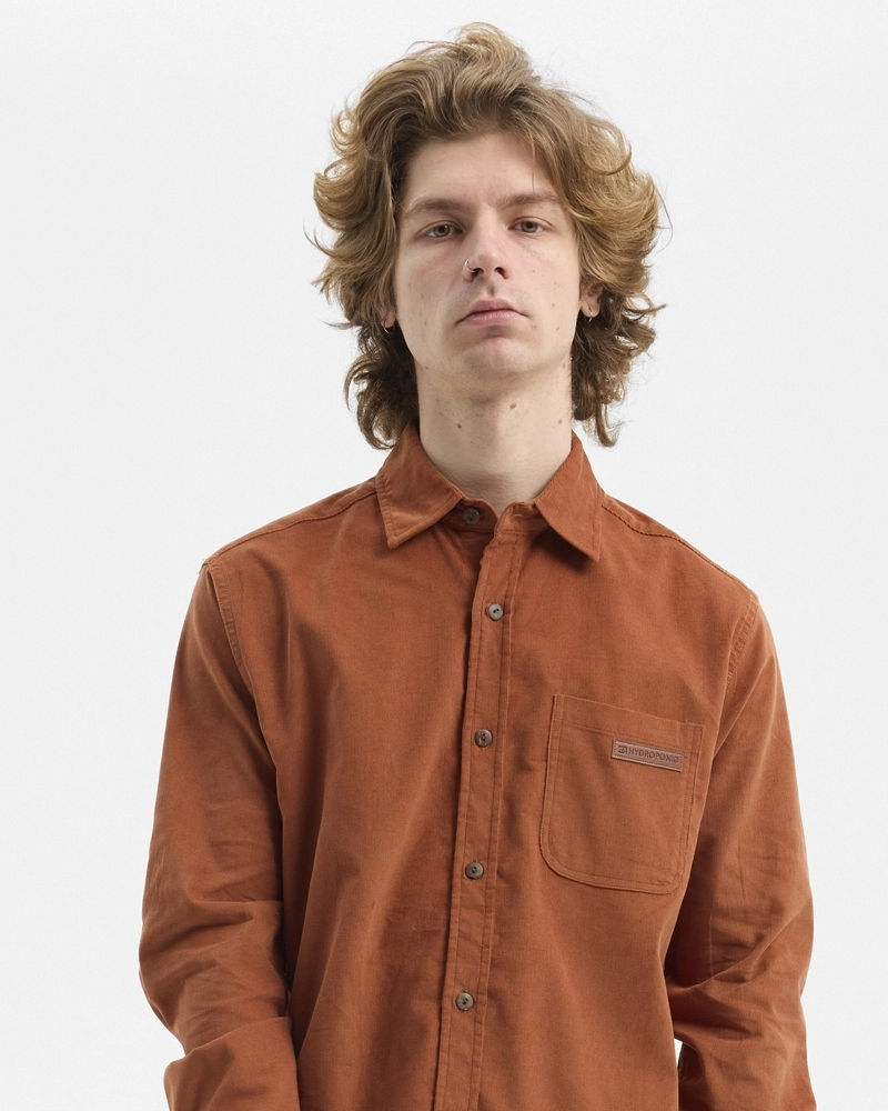 Camisa de Pana Hydroponic Terracota Manga Larga Camisa de Pana Hydroponic Terracota Manga Larga