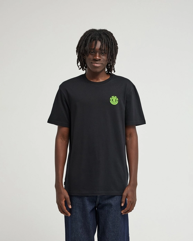 Camiseta Element Hombre Negra Logo Elemental | Manga Corta 100% Algodón Camiseta Element Hombre Negra Logo Elemental | Manga Corta 100% Algodón