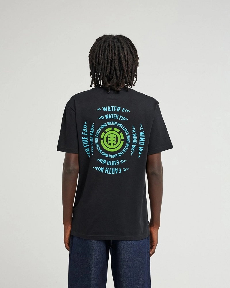 Camiseta Element Hombre Negra Logo Elemental | Manga Corta 100% Algodón Camiseta Element Hombre Negra Logo Elemental | Manga Corta 100% Algodón