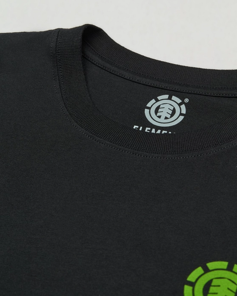 Camiseta Element Hombre Negra Logo Elemental | Manga Corta 100% Algodón Camiseta Element Hombre Negra Logo Elemental | Manga Corta 100% Algodón