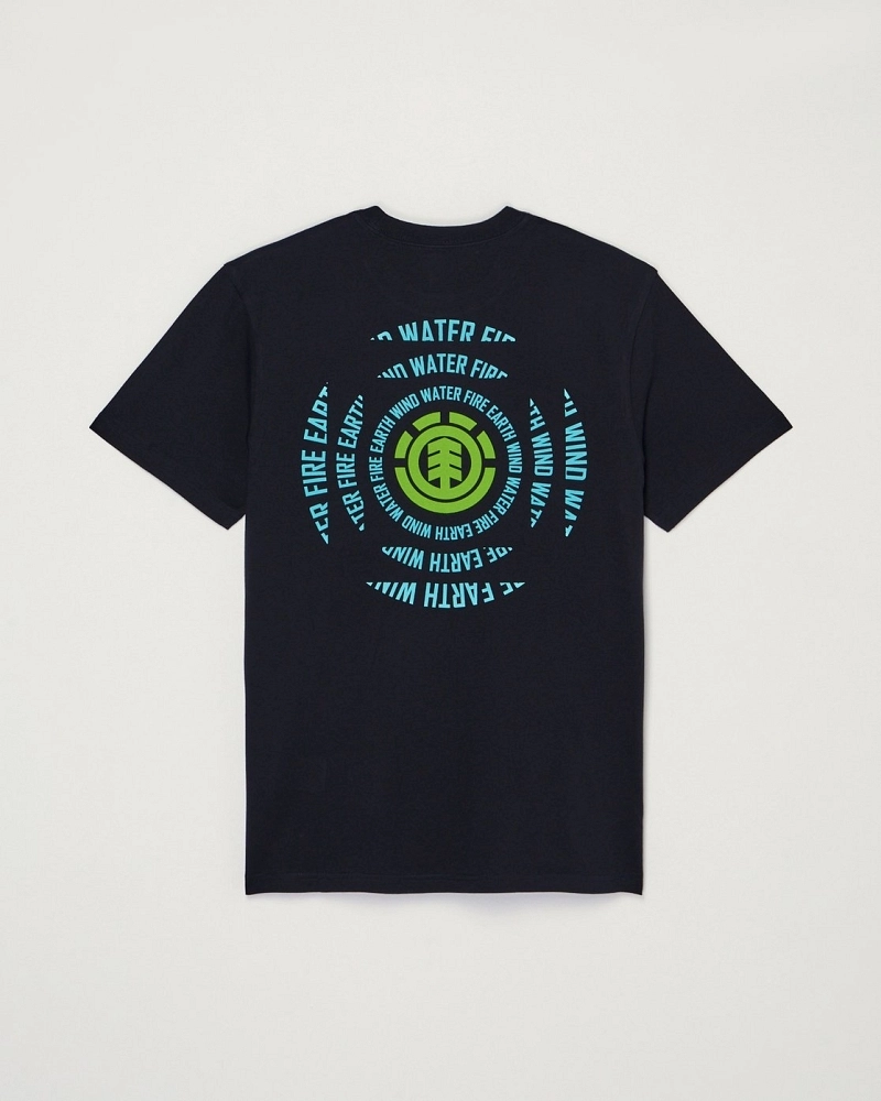 Camiseta Element Hombre Negra Logo Elemental | Manga Corta 100% Algodón Camiseta Element Hombre Negra Logo Elemental | Manga Corta 100% Algodón