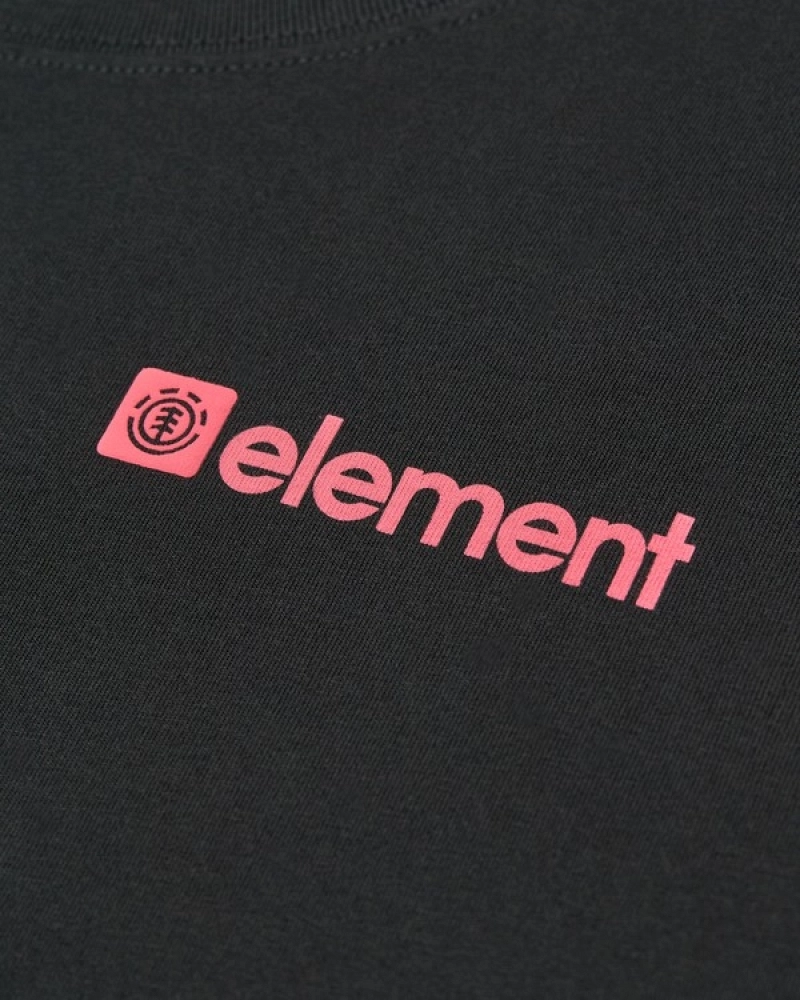 Camiseta Element Join Negra Hombre | Estampado Montaña Espalda Rosa y Azul Camiseta Element Join Negra Hombre | Estampado Montaña Espalda Rosa y Azul