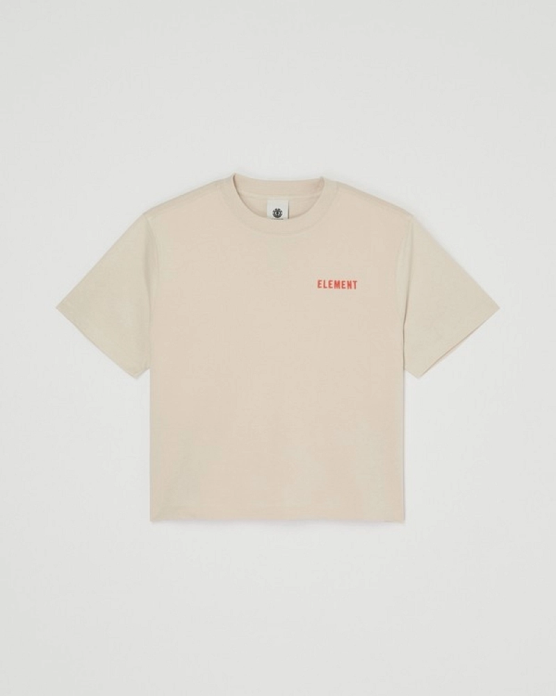 Camiseta Element Peace of Mind Beige Unisex | Estampado Floral y Logo Bordado Camiseta Element Peace of Mind Beige Unisex | Estampado Floral y Logo Bordado