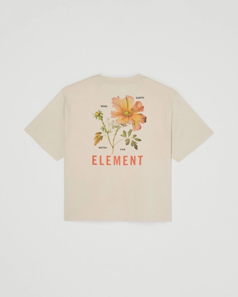 Camiseta Element Peace of Mind Beige Unisex | Estampado Floral y Logo Bordado Camiseta Element Peace of Mind Beige Unisex | Estampado Floral y Logo Bordado