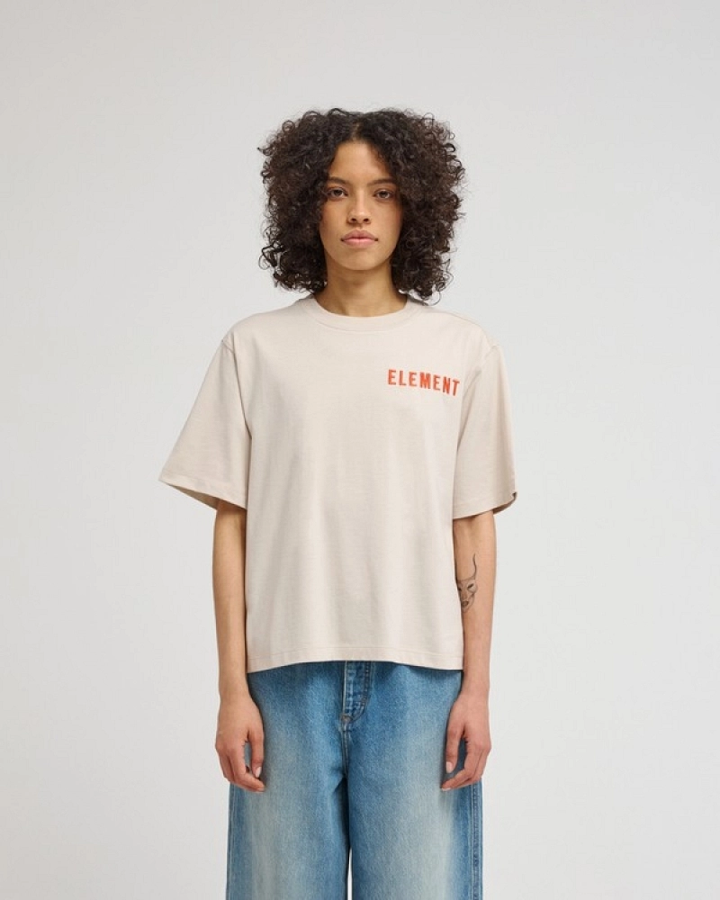 Camiseta Element Peace of Mind Beige Unisex | Estampado Floral y Logo Bordado Camiseta Element Peace of Mind Beige Unisex | Estampado Floral y Logo Bordado