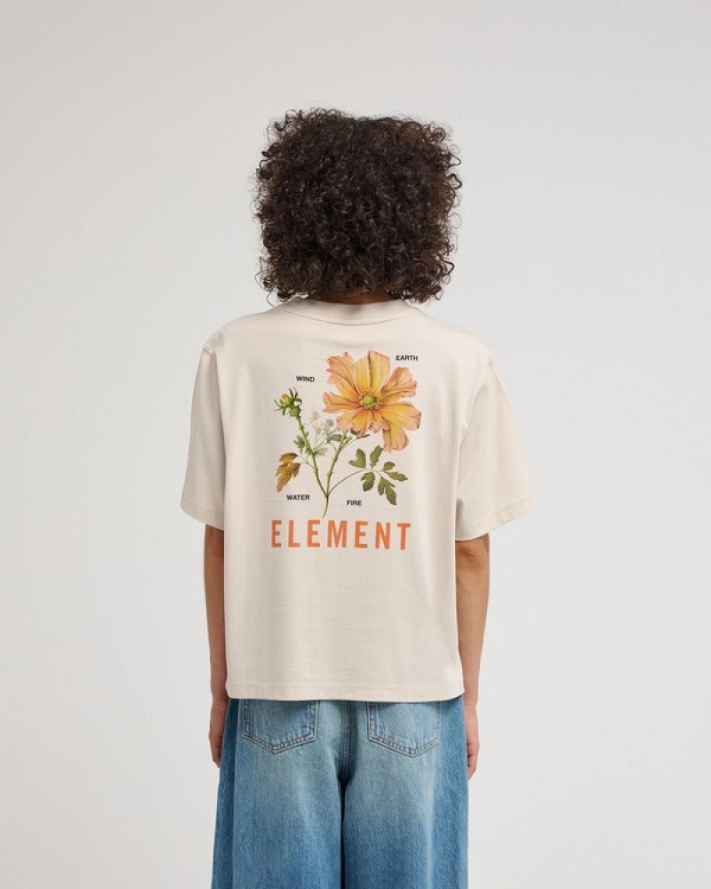 Camiseta Element Peace of Mind Beige Unisex | Estampado Floral y Logo Bordado Camiseta Element Peace of Mind Beige Unisex | Estampado Floral y Logo Bordado