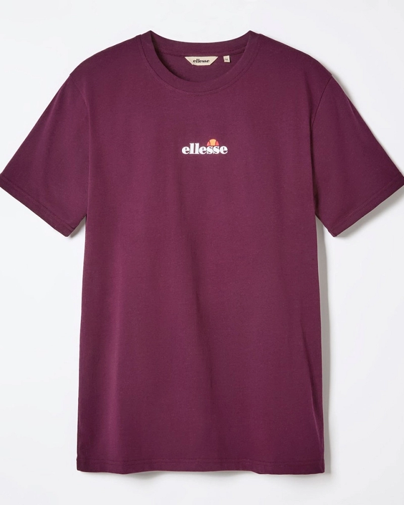 Camiseta Ellesse Ollio 2 Granate Hombre – Logo Central
