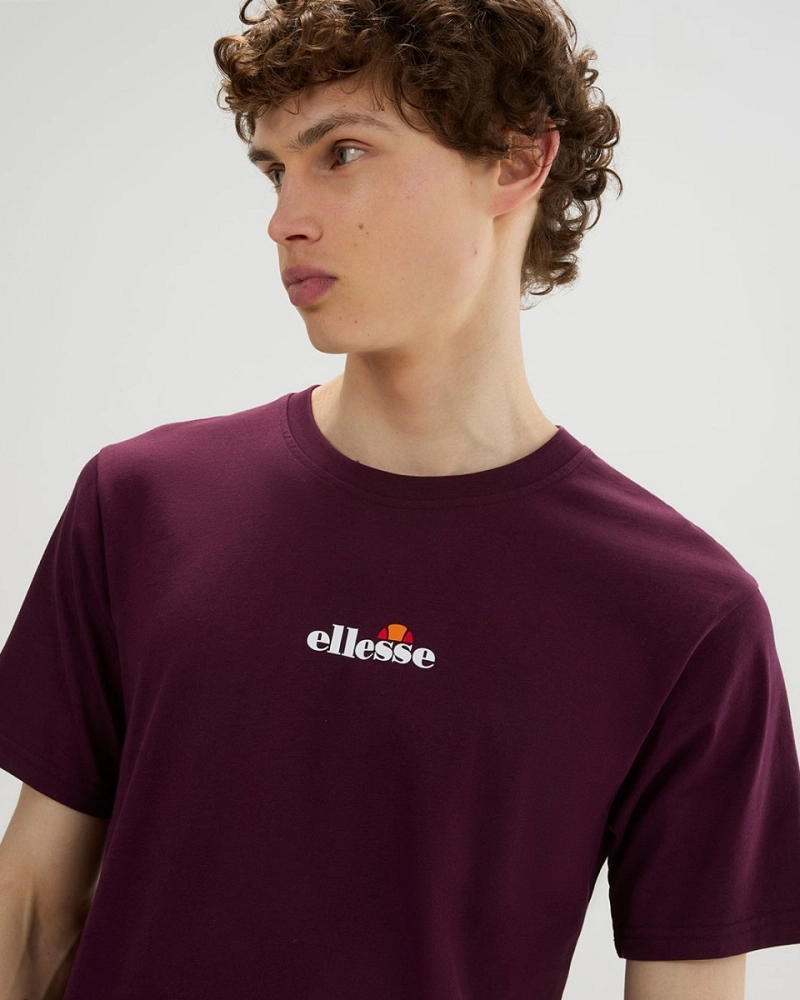 Camiseta Ellesse Ollio 2 Granate Hombre – Logo Central