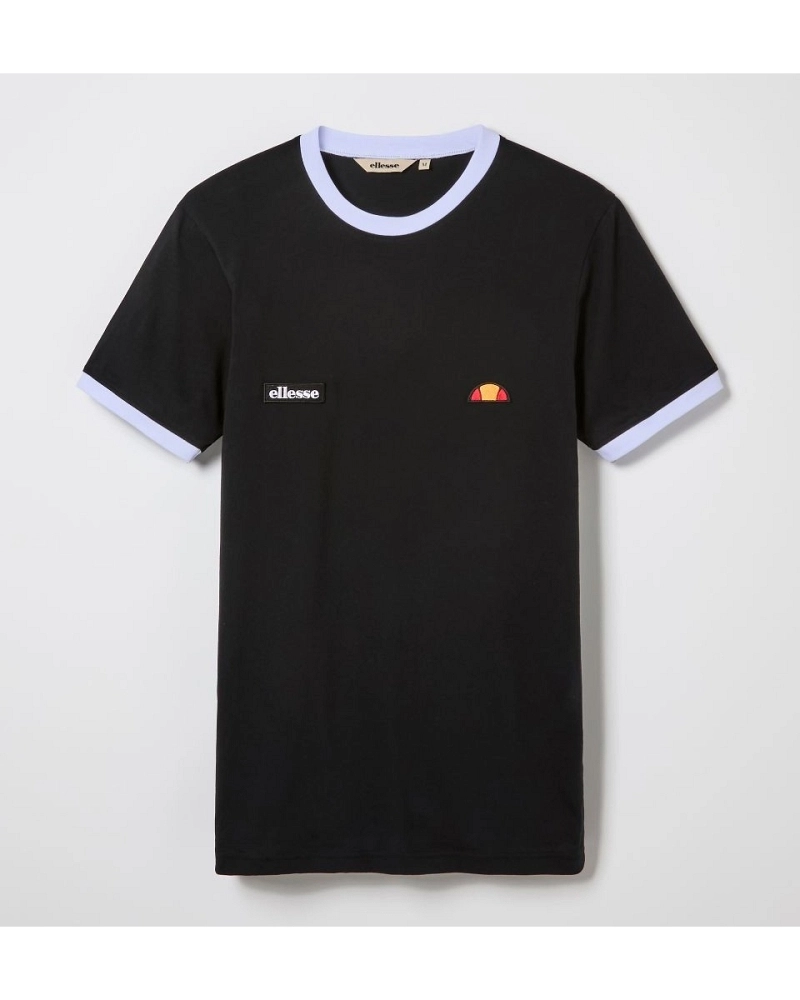 Camiseta Ellesse Ringetto Negra Hombre – Cuello Contraste Camiseta Ellesse Ringetto Negra Hombre – Cuello Contraste