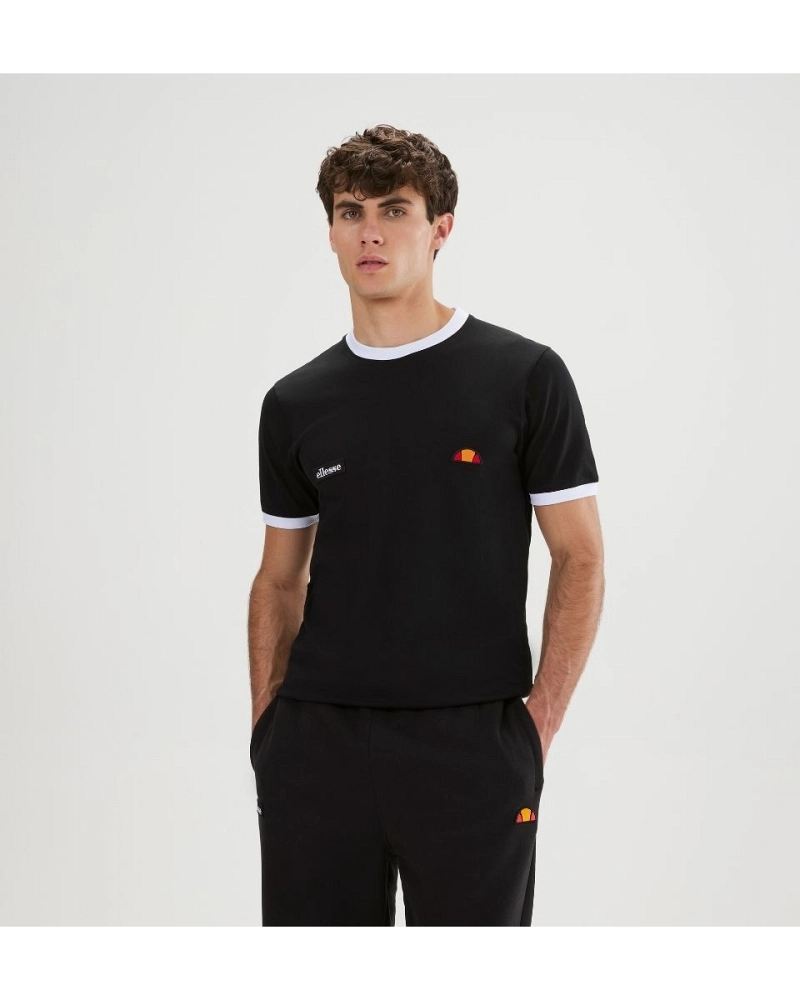 Camiseta Ellesse Ringetto Negra Hombre – Cuello Contraste Camiseta Ellesse Ringetto Negra Hombre – Cuello Contraste