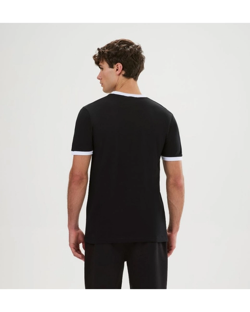 Camiseta Ellesse Ringetto Negra Hombre – Cuello Contraste Camiseta Ellesse Ringetto Negra Hombre – Cuello Contraste