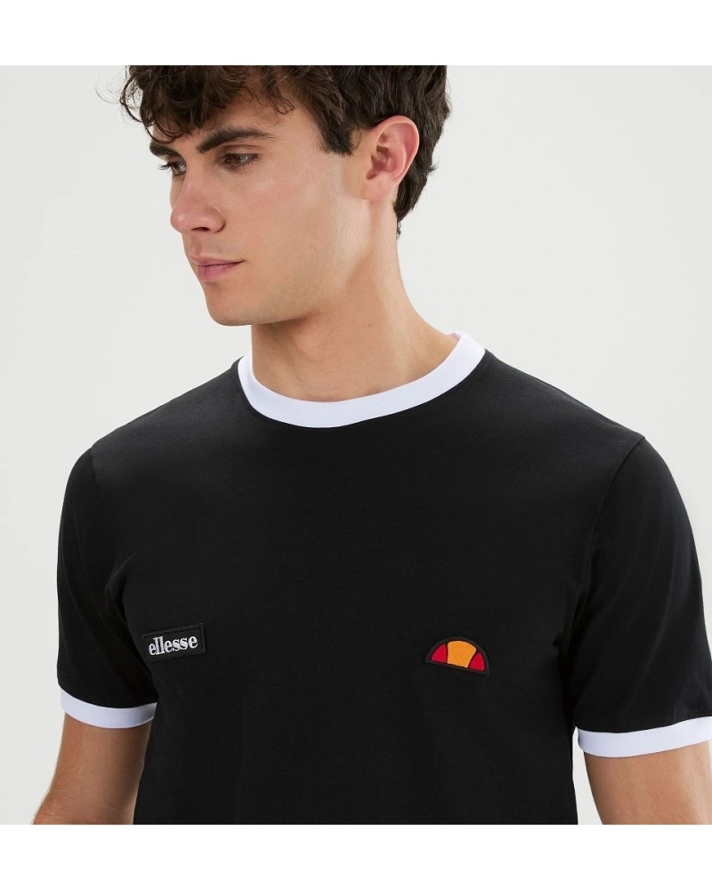 Camiseta Ellesse Ringetto Negra Hombre – Cuello Contraste Camiseta Ellesse Ringetto Negra Hombre – Cuello Contraste