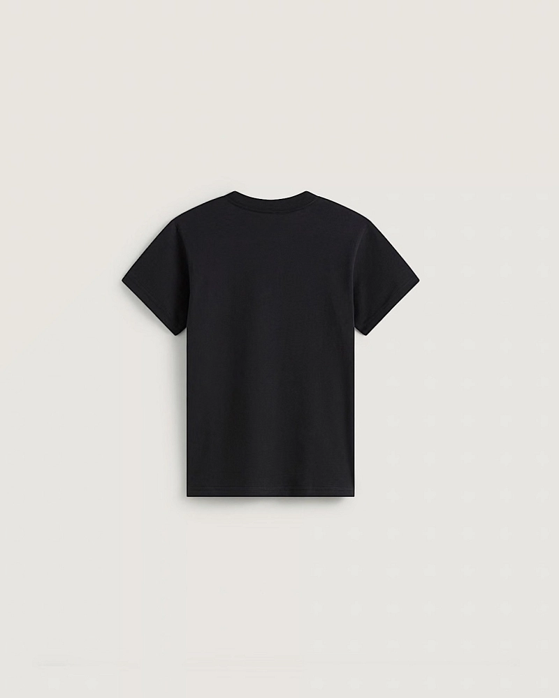 Camiseta Vans Classic Logo Niño – Negra con Estampado Blanco