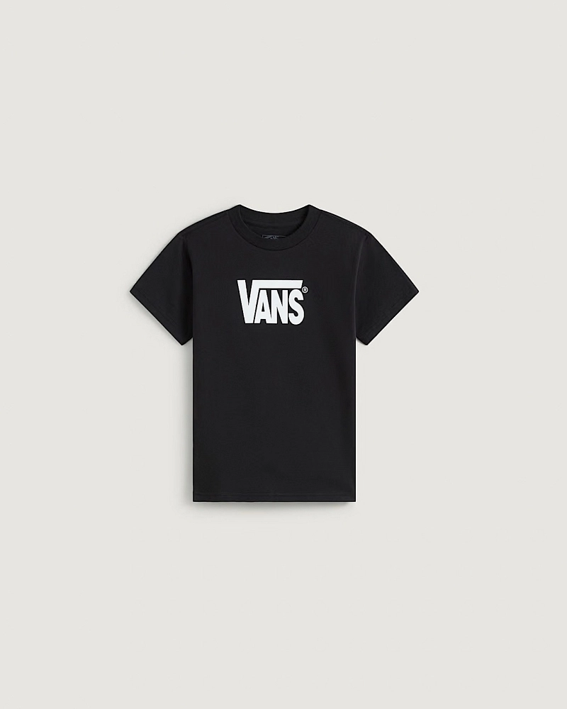 Camiseta Vans Classic Logo Niño – Negra con Estampado Blanco