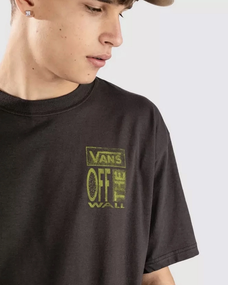 Camiseta Vans Off The Wall Print Negra/Verde Camiseta Vans Off The Wall Print Negra/Verde