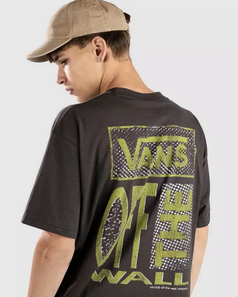 Camiseta Vans Off The Wall Print Negra/Verde Camiseta Vans Off The Wall Print Negra/Verde