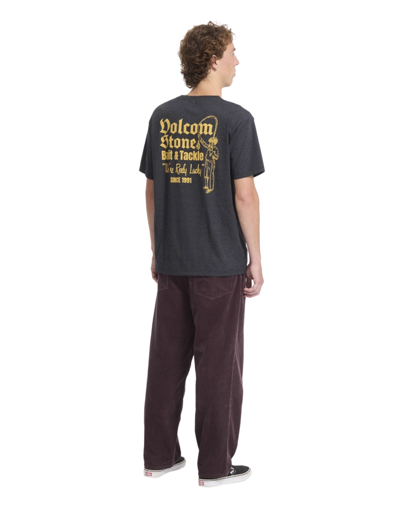 Camiseta Volcom Stone Bait & Tackle Negro Heather - Gráfico Pesca