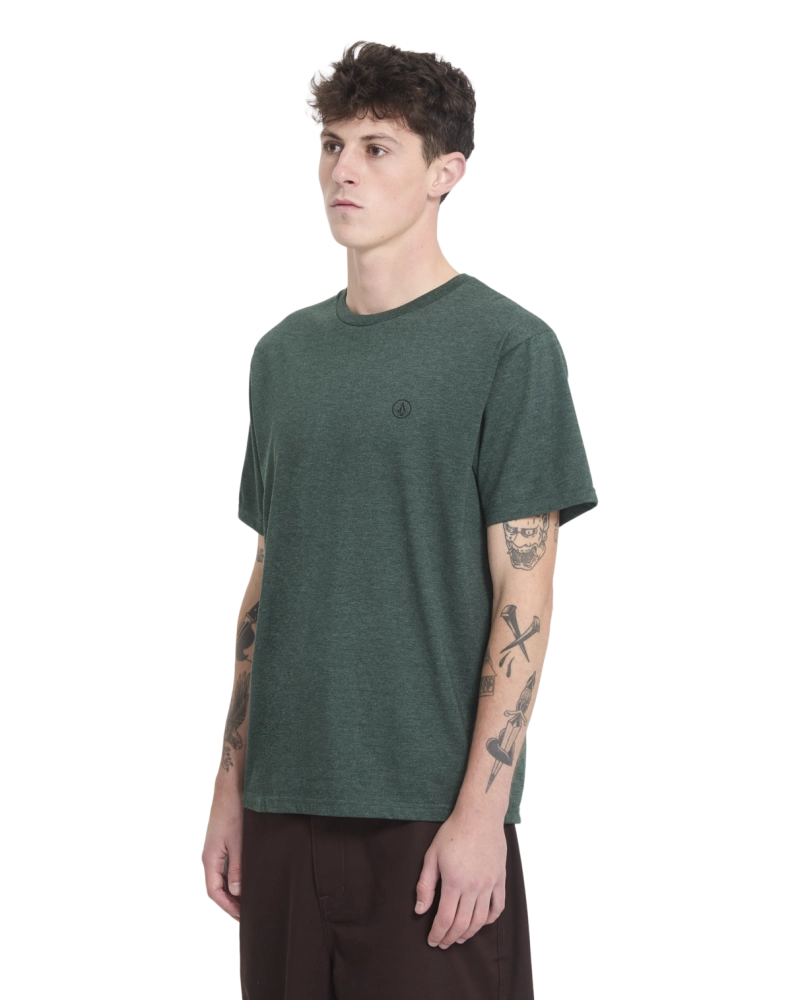 Camiseta Volcom Stone Blanks Verde Jaspeado - Básica Hombre