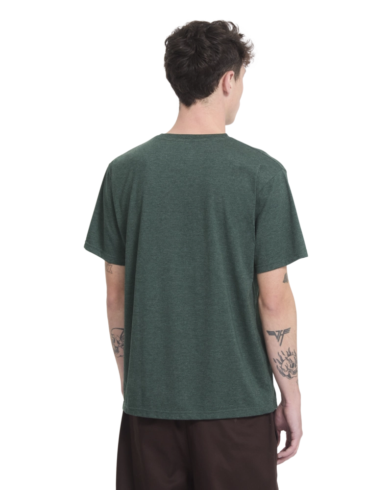 Camiseta Volcom Stone Blanks Verde Jaspeado - Básica Hombre