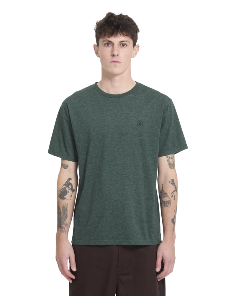 Camiseta Volcom Stone Blanks Verde Jaspeado - Básica Hombre