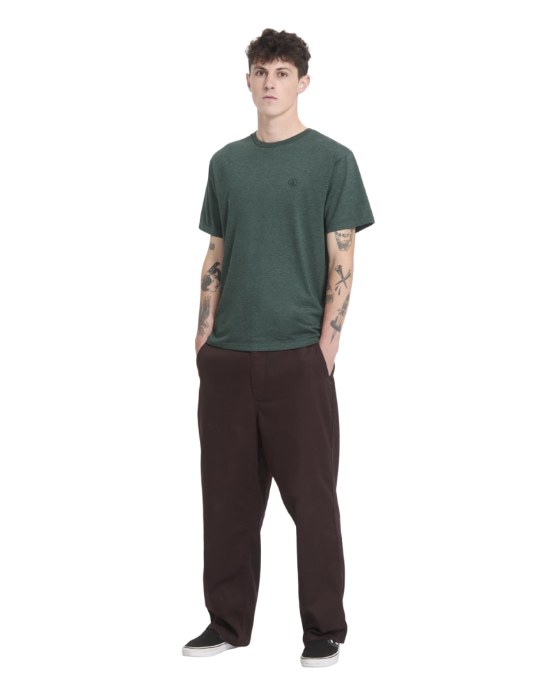 Camiseta Volcom Stone Blanks Verde Jaspeado - Básica Hombre