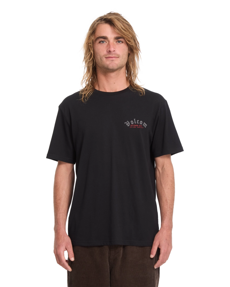 Camiseta Volcom Stone Co West Coast Ace Negro - Gráfico Hombre