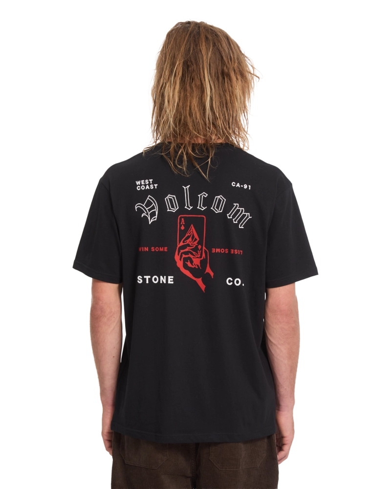 Camiseta Volcom Stone Co West Coast Ace Negro - Gráfico Hombre