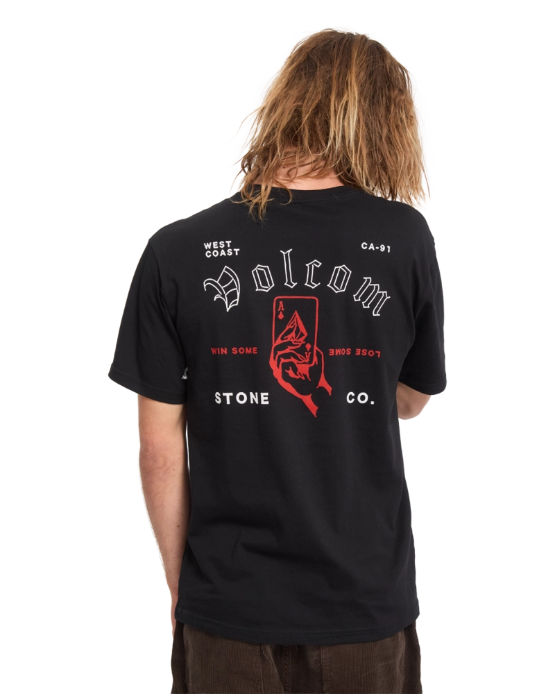 Camiseta Volcom Stone Co West Coast Ace Negro - Gráfico Hombre