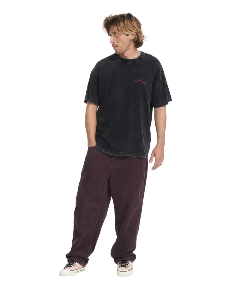 Camiseta Volcom Winged Creature Negro Lavado - Oversize Gráfico