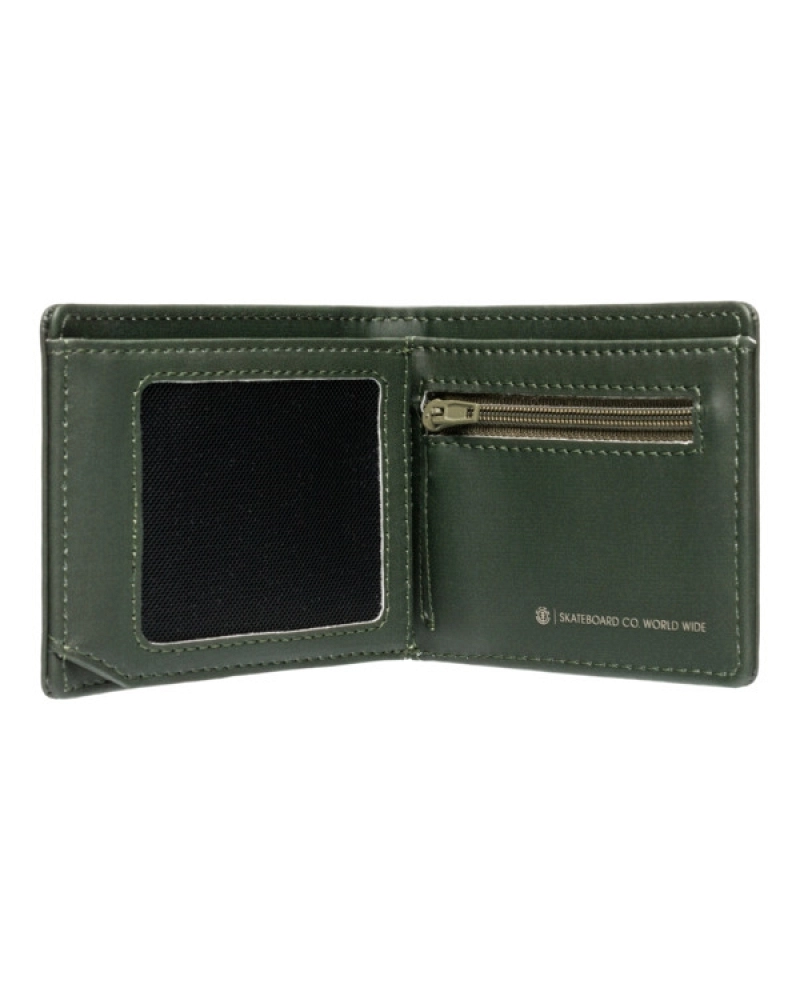 Cartera Element Icon Mini Verde – Billetera de Piel Sintética Bifold
