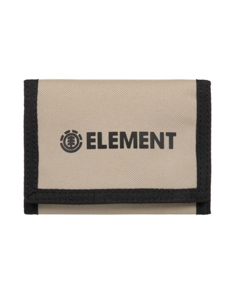 Cartera Element Trifold Beige – Billetera de Lona con Cierre de Velcro