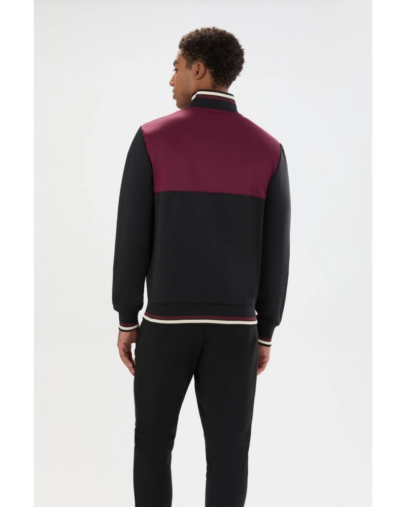 Chaqueta de chándal Ellesse Vignola Track Top hombre negra y burdeos Chaqueta de chándal Ellesse Vignola Track Top hombre negra y burdeos