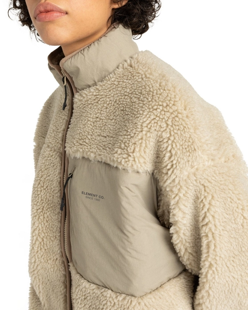 Chaqueta Element Oak Sherpa Cremallera Completa - Crudo/Beige Chaqueta Element Oak Sherpa Cremallera Completa - Crudo/Beige