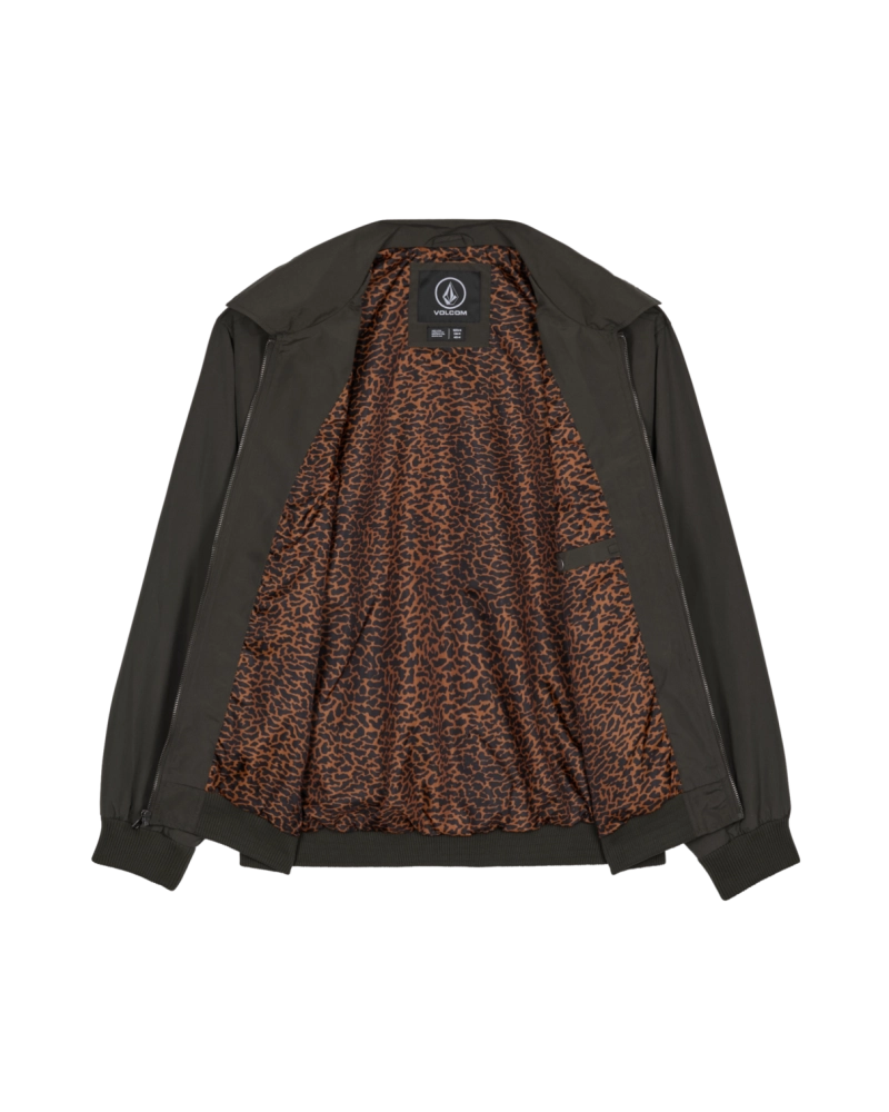 Chaqueta Volcom Likurtis con Forro Leopardo - Verde Kaki