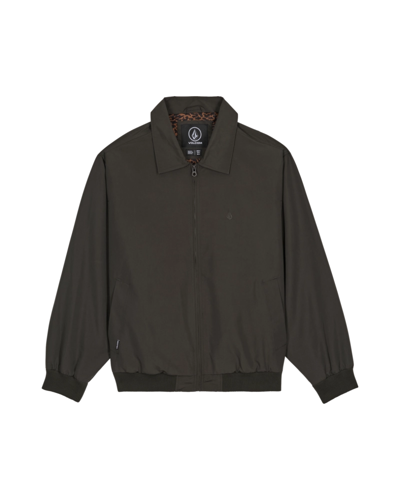 Chaqueta Volcom Likurtis con Forro Leopardo - Verde Kaki
