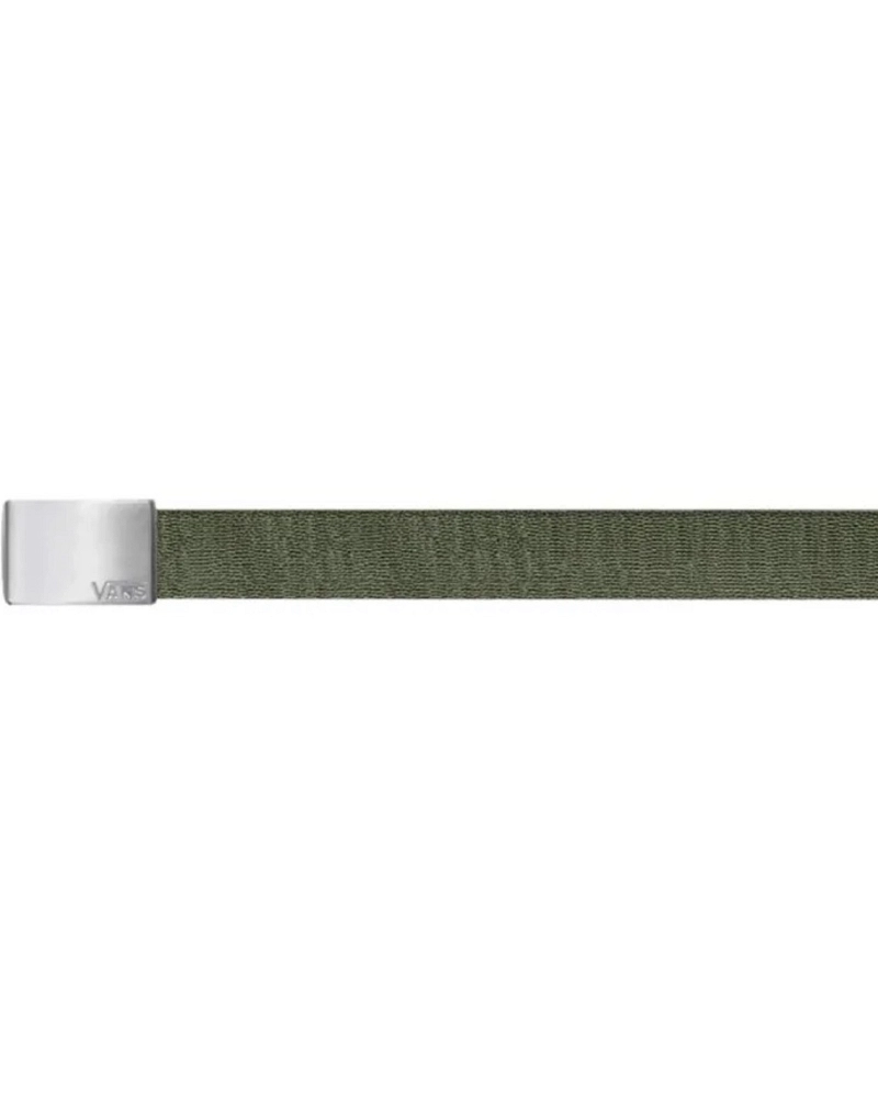Cinturón Vans de tela verde militar con hebilla plateada Cinturón Vans de tela verde militar con hebilla plateada