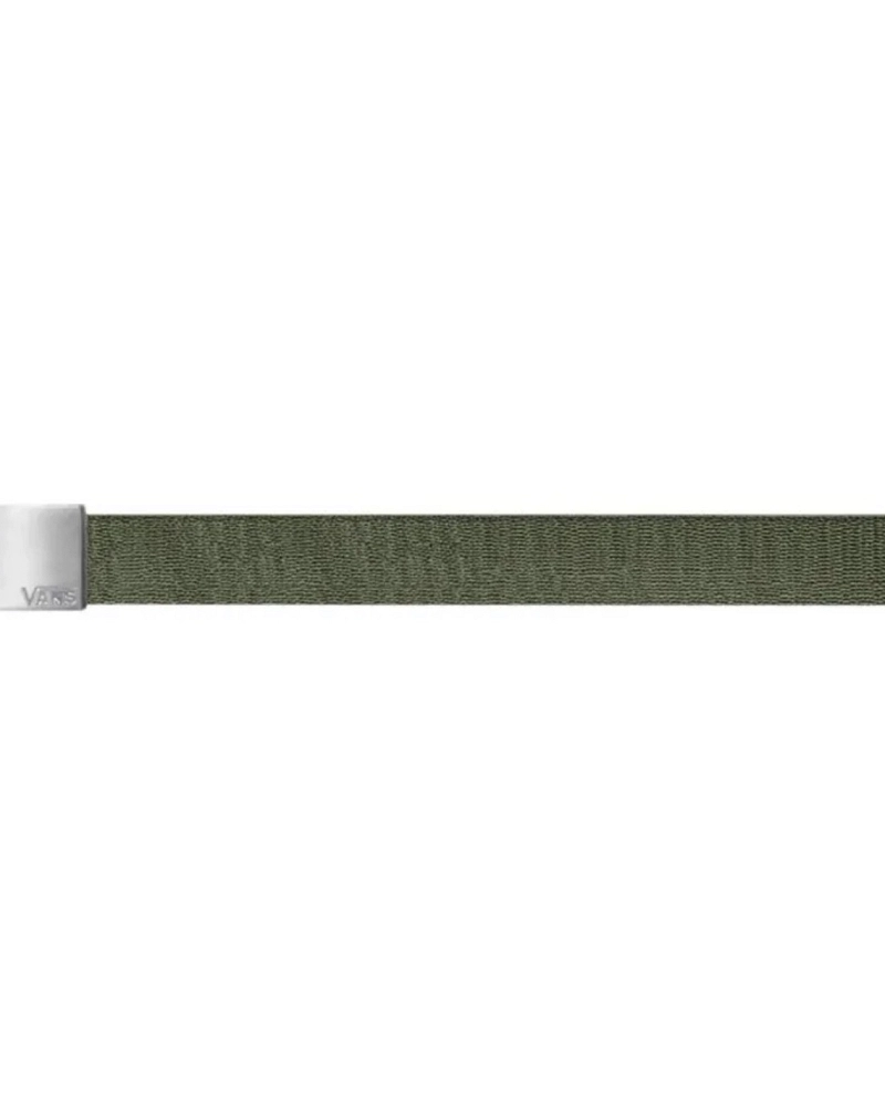 Cinturón Vans de tela verde militar con hebilla plateada Cinturón Vans de tela verde militar con hebilla plateada