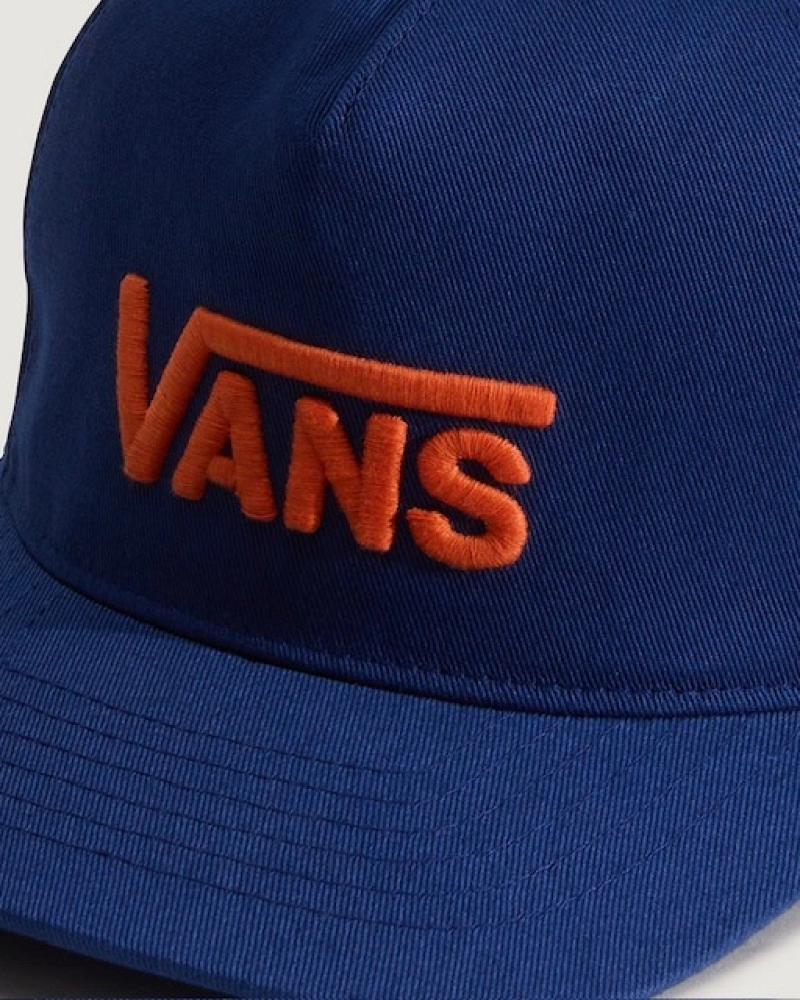 Drop V Logo Snapback Deep Indigo