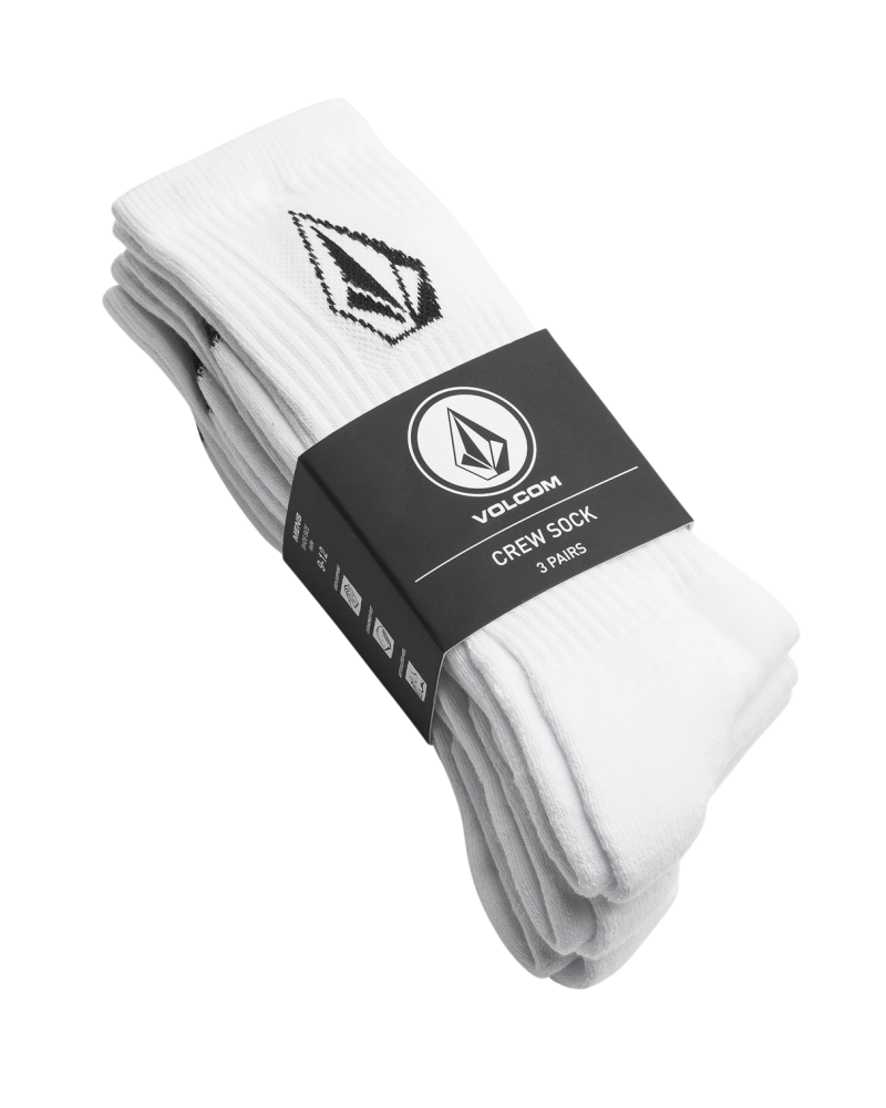 Full Stone sock 3pk White
