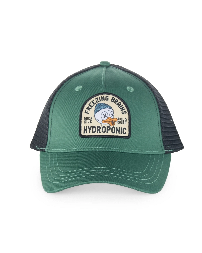 Gorra Trucker Hydroponic Duck Freezing Brains Verde/Negro – Gorra Trucker Hydroponic Duck Freezing Brains Verde/Negro –