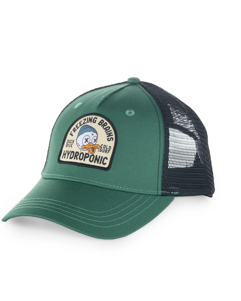 Gorra Trucker Hydroponic Duck Freezing Brains Verde/Negro – Gorra Trucker Hydroponic Duck Freezing Brains Verde/Negro –