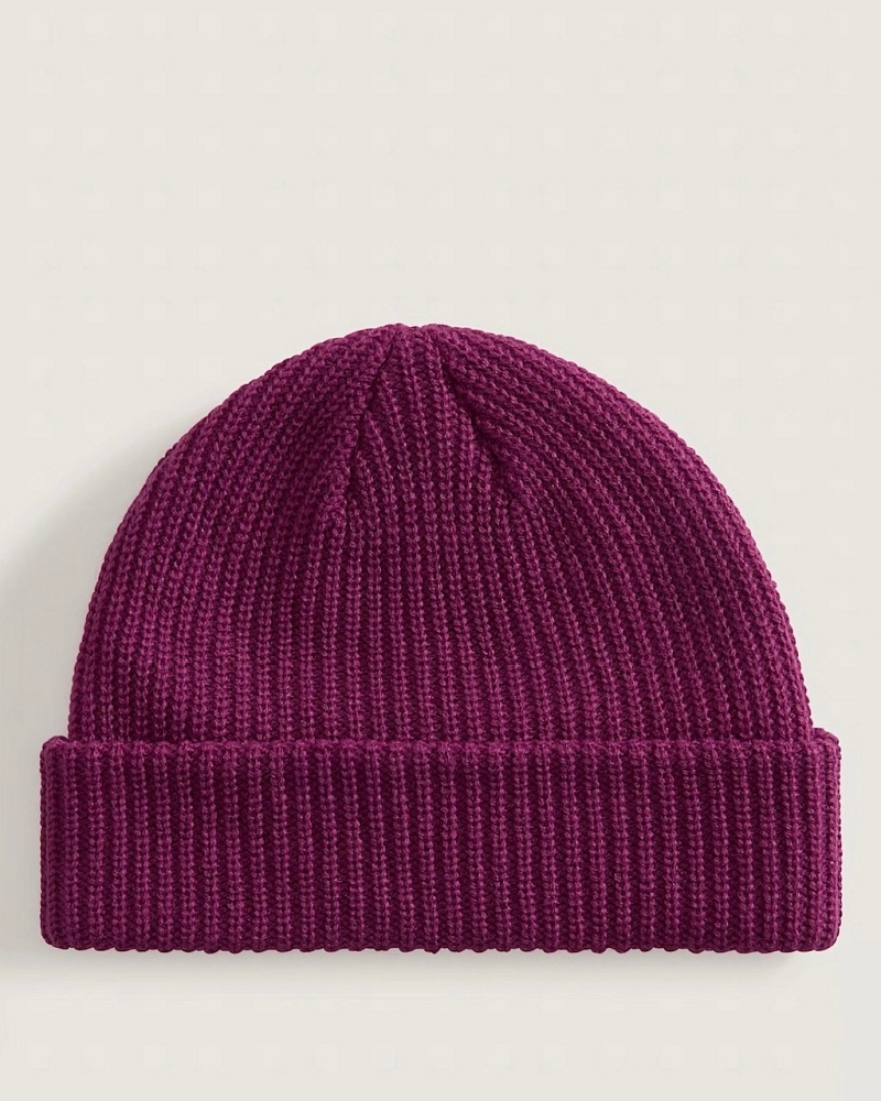 Gorro Vans Morado de Punto Grueso con Vuelta Gorro Vans Morado de Punto Grueso con Vuelta