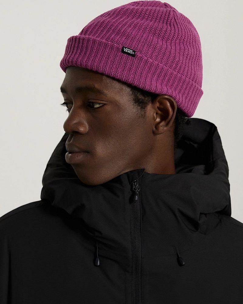 Gorro Vans Morado de Punto Grueso con Vuelta Gorro Vans Morado de Punto Grueso con Vuelta