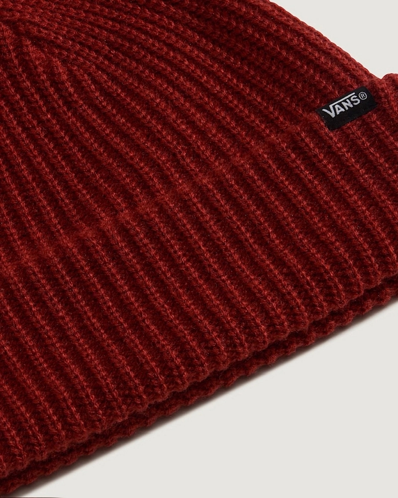 Gorro Vans Rojo Teja de Punto Grueso con Vuelta Gorro Vans Rojo Teja de Punto Grueso con Vuelta